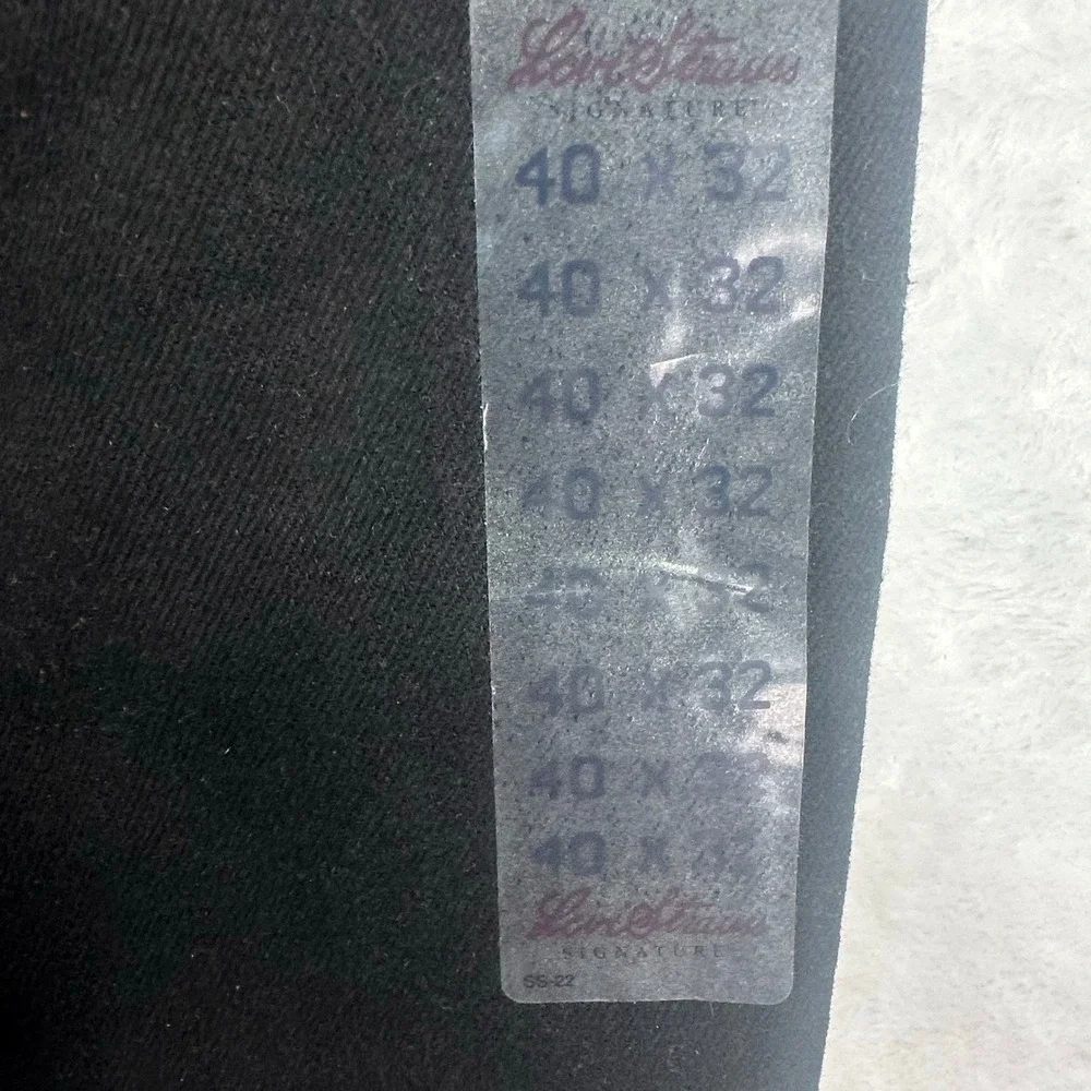 Levi Strauss Signature Jeans Men 40x32 Black 545 Loose Fit J Curve Design NWT